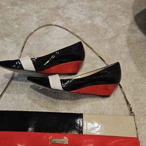 Kate Spade Black, Red, and White Wedge Shoes